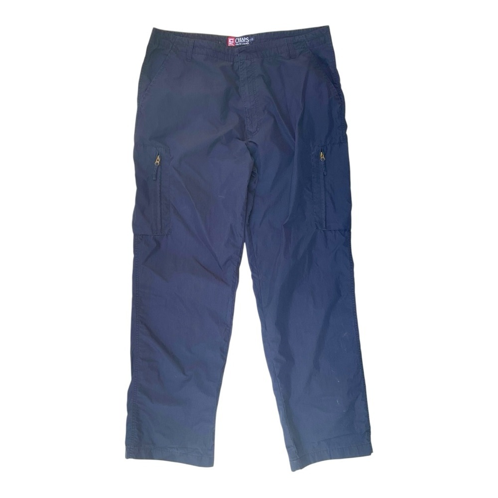🧢 Chaps Ralph Lauren Nylon Cargo Pants 38x34 Navy 🧭 Tactical Vibes